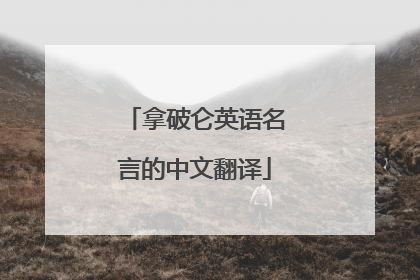 拿破仑英语名言的中文翻译