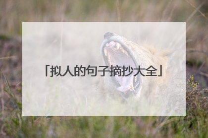 拟人的句子摘抄大全