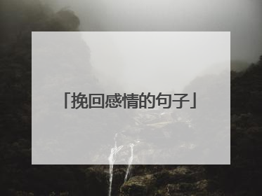 挽回感情的句子