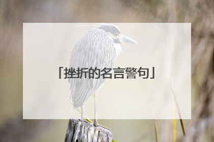 挫折的名言警句