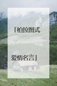柏拉图式爱情名言