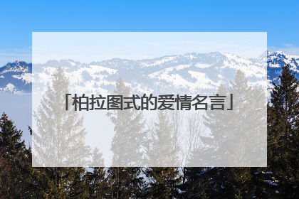 柏拉图式的爱情名言