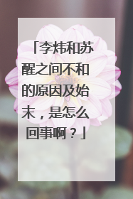 李炜和苏醒之间不和的原因及始末,是怎么回事啊?