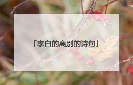 李白的离别的诗句