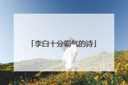 李白十分霸气的诗