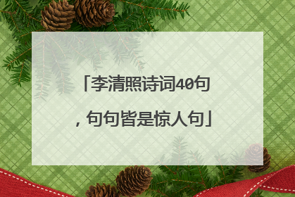 李清照诗词40句,句句皆是惊人句