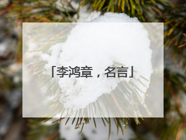李鸿章,名言