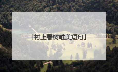 村上春树唯美短句
