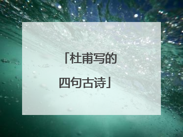 杜甫写的四句古诗