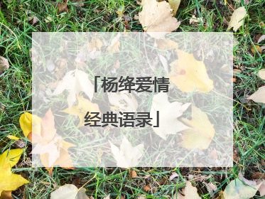 杨绛爱情经典语录