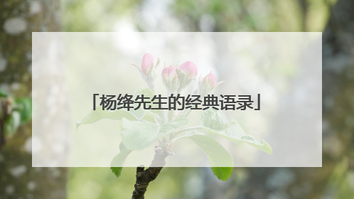杨绛先生的经典语录