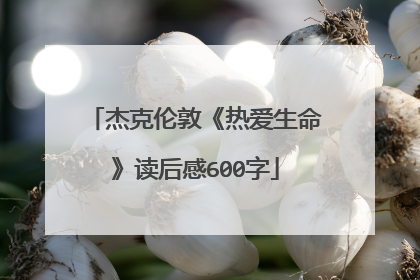杰克伦敦《热爱生命》读后感600字