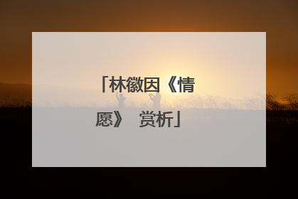 林徽因《情愿》 赏析