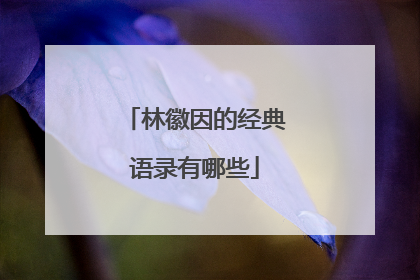 林徽因的经典语录有哪些