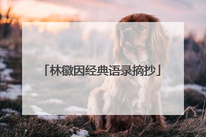 林徽因经典语录摘抄
