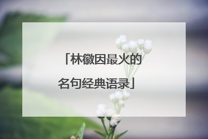 林徽因最火的名句经典语录