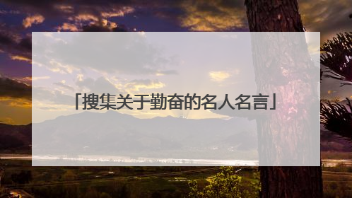 搜集关于勤奋的名人名言