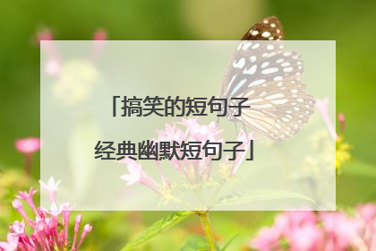 搞笑的短句子 经典幽默短句子