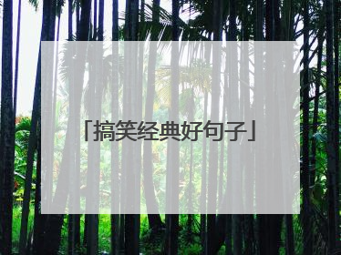 搞笑经典好句子