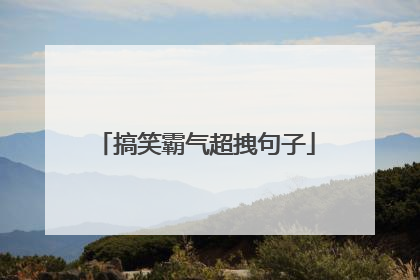 搞笑霸气超拽句子