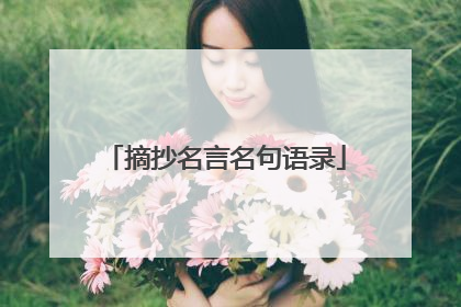 摘抄名言名句语录