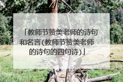 教师节赞美老师的诗句和名言(教师节赞美老师的诗句的四句诗)