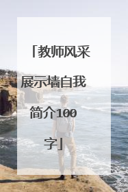 教师风采展示墙自我简介100字