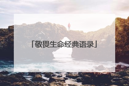 敬畏生命经典语录