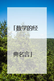 数学的经典名言