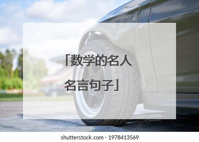 数学的名人名言句子