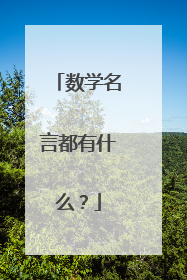 数学名言都有什么?