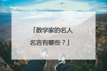 数学家的名人名言有哪些?