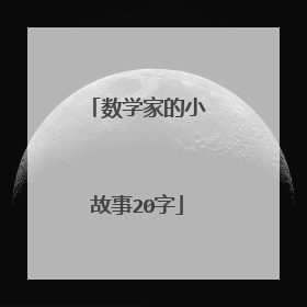 数学家的小故事20字