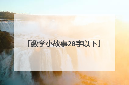 数学小故事20字以下