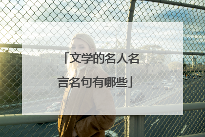 文学的名人名言名句有哪些