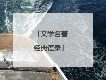 文学名著经典语录