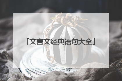 文言文经典语句大全