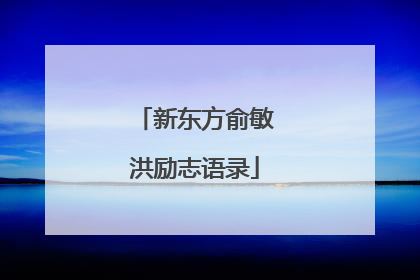 新东方俞敏洪励志语录