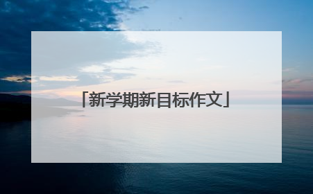 新学期新目标作文