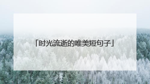 时光流逝的唯美短句子
