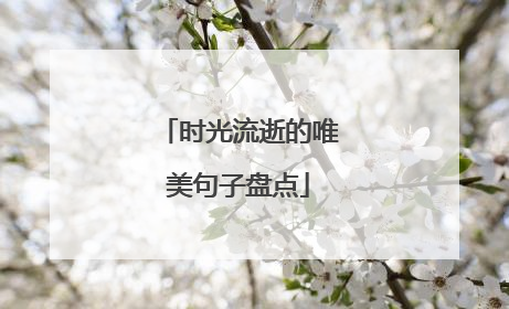 时光流逝的唯美句子盘点