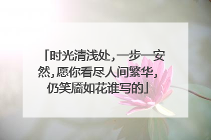 时光清浅处,一步一安然,愿你看尽人间繁华,仍笑靥如花谁写的