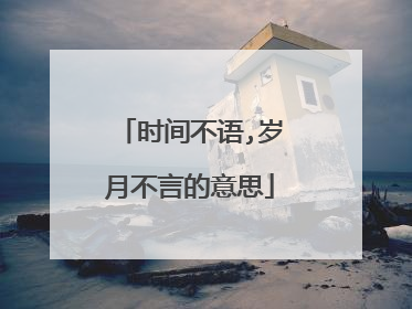 时间不语,岁月不言的意思