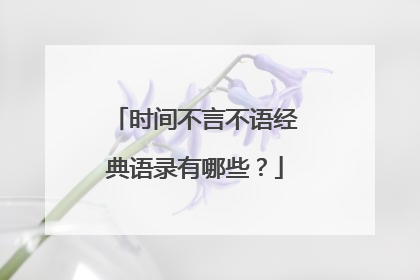 时间不言不语经典语录有哪些?