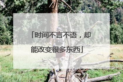 时间不言不语,却能改变很多东西