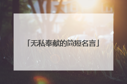 无私奉献的简短名言