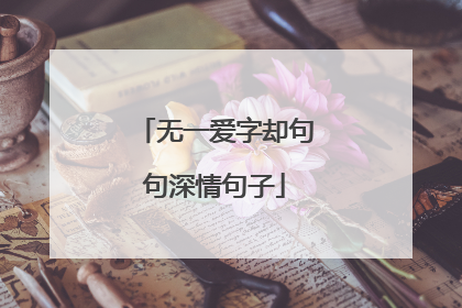 无一爱字却句句深情句子