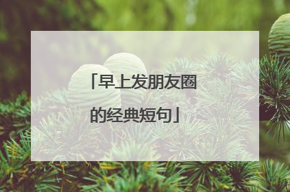 早上发朋友圈的经典短句
