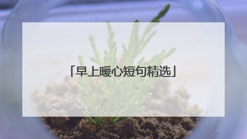 早上暖心短句精选