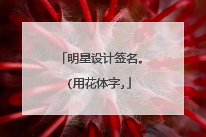 明星设计签名。 (用花体字,